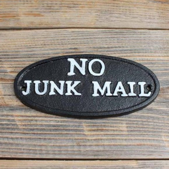 Anthropologie Other - Anthropologie Cast Iron No Junk Mail Sign